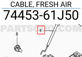 Suzuki 7445361J50 CABLE, FRESH AIR