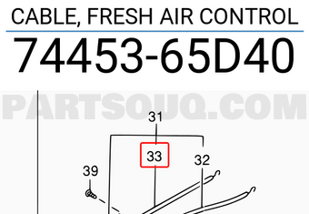 Suzuki 7445365D40 CABLE, FRESH AIR CONTROL