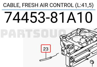 Suzuki 7445381A10 CABLE, FRESH AIR CONTROL (L:41,5)