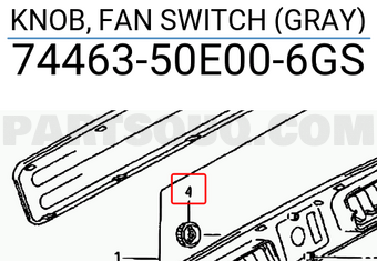Suzuki 7446350E006GS KNOB, FAN SWITCH (GRAY)