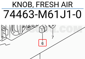 Suzuki 74463M61J10 KNOB, FRESH AIR