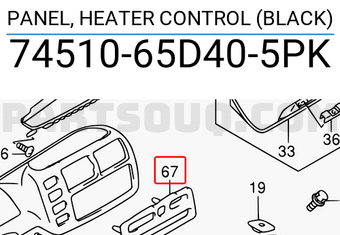 Suzuki 7451065D405PK PANEL, HEATER CONTROL (BLACK)