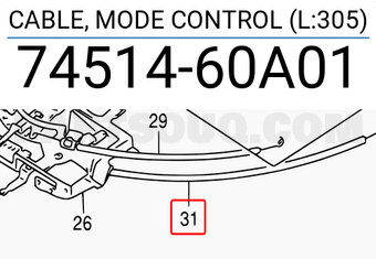 Suzuki 7451460A01 CABLE, MODE CONTROL (L:305)
