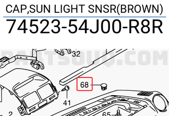 Suzuki 7452354J00R8R CAP,SUN LIGHT SNSR(BROWN)