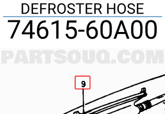 Suzuki 7461560A00 DEFROSTER HOSE