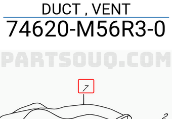 Suzuki 74620M56R30 DUCT , VENT