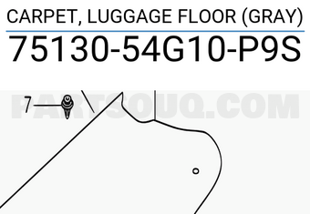 Suzuki 7513054G10P9S CARPET, LUGGAGE FLOOR (GRAY)