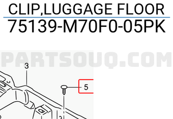 Suzuki 75139M70F005PK CLIP,LUGGAGE FLOOR