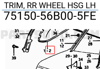 Suzuki 7515056B005FE TRIM, RR WHEEL HSG LH