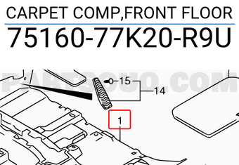 Suzuki 7516077K20R9U CARPET COMP,FRONT FLOOR