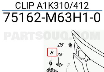 Suzuki 75162M63H10 CLIP A1K310/412