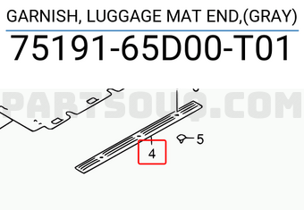 Suzuki 7519165D00T01 GARNISH, LUGGAGE MAT END,(GRAY)