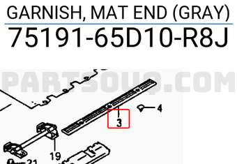 Suzuki 7519165D10R8J GARNISH, MAT END (GRAY)