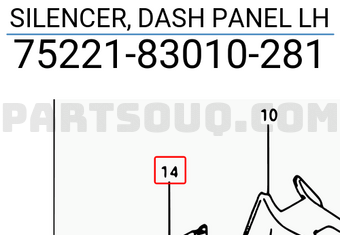 Suzuki 7522183010281 SILENCER, DASH PANEL LH