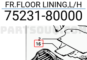 Suzuki 7523180000 FR.FLOOR LINING,L/H