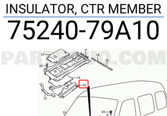 Suzuki 7524079A10 INSULATOR, CTR MEMBER