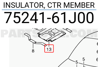 Suzuki 7524161J00 INSULATOR, CTR MEMBER