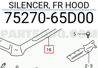 Suzuki 7527065D00 SILENCER, FR HOOD