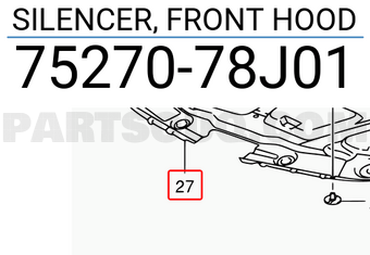 Suzuki 7527078J01 SILENCER, FRONT HOOD