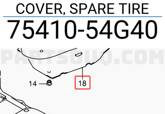 Suzuki 7541054G40 COVER, SPARE TIRE