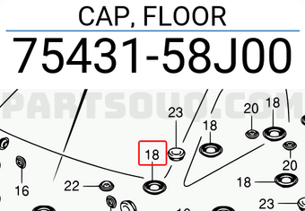 Suzuki 7543158J00 CAP, FLOOR