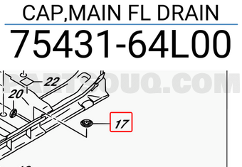 Suzuki 7543164L00 CAP,MAIN FL DRAIN