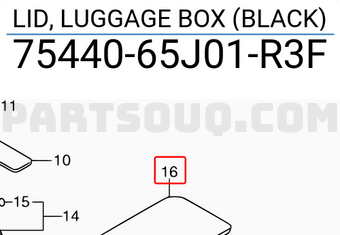 Suzuki 7544065J01R3F LID, LUGGAGE BOX (BLACK)