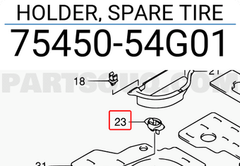 Suzuki 7545054G01 HOLDER, SPARE TIRE
