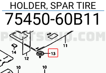 Suzuki 7545060B11 HOLDER, SPAR TIRE