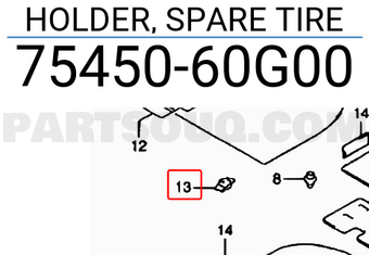 Suzuki 7545060G00 HOLDER, SPARE TIRE