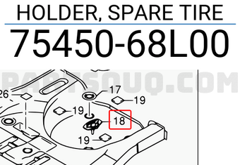 Suzuki 7545068L00 HOLDER, SPARE TIRE