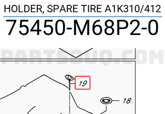 Suzuki 75450M68P20 HOLDER, SPARE TIRE A1K310/412