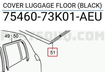 Suzuki 7546073K01AEU COVER LUGGAGE FLOOR (BLACK)