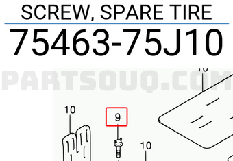 Suzuki 7546375J10 SCREW, SPARE TIRE