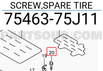 Suzuki 7546375J11 SCREW,SPARE TIRE
