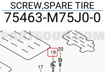 Suzuki 75463M75J00 SCREW,SPARE TIRE