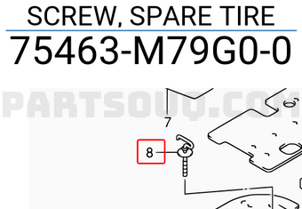Suzuki 75463M79G00 SCREW, SPARE TIRE