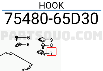 Suzuki 7548065D30 HOOK
