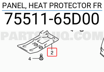 Suzuki 7551165D00 PANEL, HEAT PROTECTOR FR