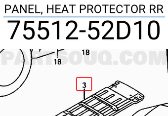 Suzuki 7551252D10 PANEL, HEAT PROTECTOR RR