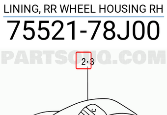 Suzuki 7552178J00 LINING, RR WHEEL HOUSING RH