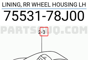 Suzuki 7553178J00 LINING, RR WHEEL HOUSING LH