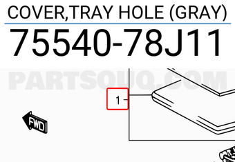 Suzuki 7554078J11 COVER,TRAY HOLE (GRAY)