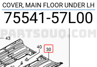 Suzuki 7554157L00 COVER, MAIN FLOOR UNDER LH