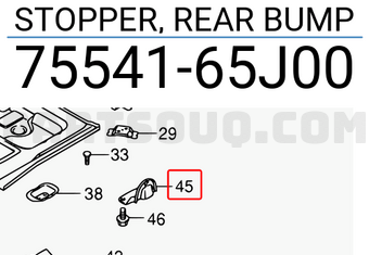 Suzuki 7554165J00 STOPPER, REAR BUMP