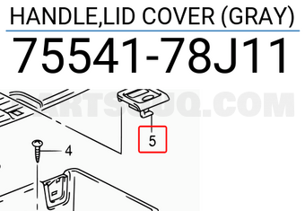 Suzuki 7554178J11 HANDLE,LID COVER (GRAY)