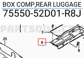 Suzuki 7555052D01R8J BOX COMP,REAR LUGGAGE