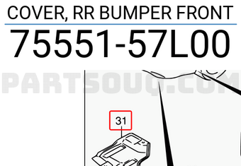 Suzuki 7555157L00 COVER, RR BUMPER FRONT