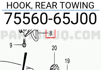 Suzuki 7556065J00 HOOK, REAR TOWING