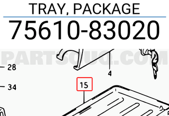 Suzuki 7561083020 TRAY, PACKAGE